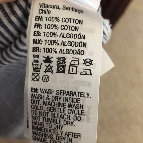 Roxy tunic blue white stripe beach dress swim coverup size Small / petite NWOT - Picture 13 of 13